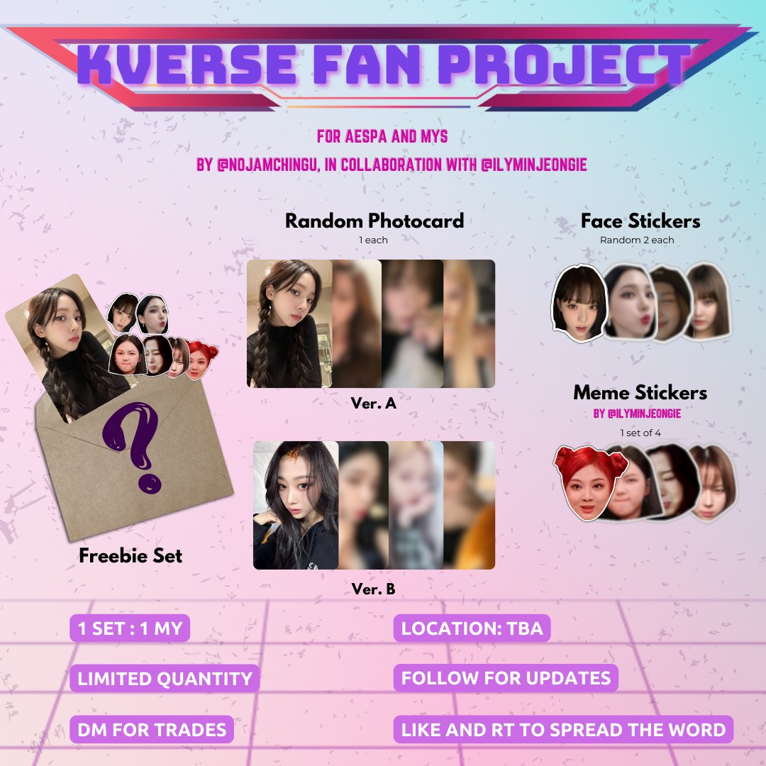 nojamchingu's tweet photo. #KVersePH AESPA Fan Project

Hello, MYs! I'll be giving away fan-made photocards and stickers along with @IlyMinjeongie! 

✨1:1, limited qty
✨like and rt! 
✨dm for trades
✨follow for updates (optional)

#kverseph #aespa #karina #giselle #winter #ningning https://t.co/S6PkL4JhAp