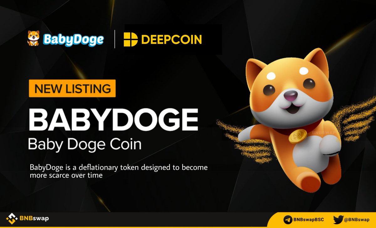 BNBSwap's tweet photo. 📢 @babydoge is now available on @Deepcoin_Daily Spot trading!

🔸Trading Pair: $BABYDOGE/USDT

#BABYDOGE is a leading meme token which is deflationary token designed to become more scarce over time.  

Trade 👇
https://t.co/UNZtRIro4O

#BNB #BSC #BabyDogeArmy #BabyDogeCoin· https://t.co/kxGBzAYkXo