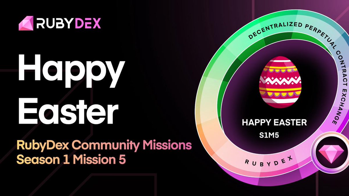 Ruby_Dex's tweet photo. 🥚🎉 Hop into our #RubyDex Easter Egg Hunt - Mission 5 of Community Missions Season 1!

Collect your 5th OAT &amp; get closer to the final raffle and an egg-clusive secret prize! 🐰🐣

Join now: https://t.co/NJUFa520O8
#HappyEaster #EggHunt https://t.co/S8kg3S2223
