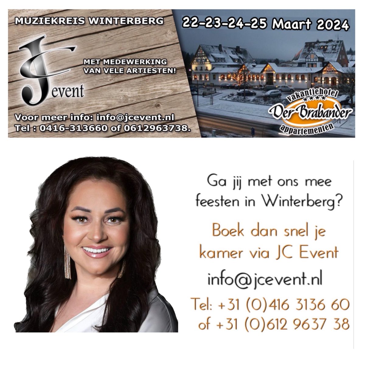 SURPRISE, SURPRISE !!!! Vandaag maken we de eerste artiest bekend van de JC Event Muziekreis Winterberg 2024 en dat is ….. levenslied zangeres Jessica Malfait. Wil jij ook mee feesten in Winterberg boek dan snel je kamer want voordat je het weet zijn we weer uitverkocht!