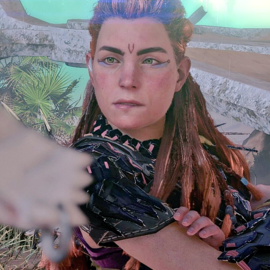 Stef_writes's tweet photo. Close-up of pondering on such familiarity...
#Aloy #RedTeeth #Nil #HorizonForbiddenWest #PS5Share https://t.co/f9LNexPFrs