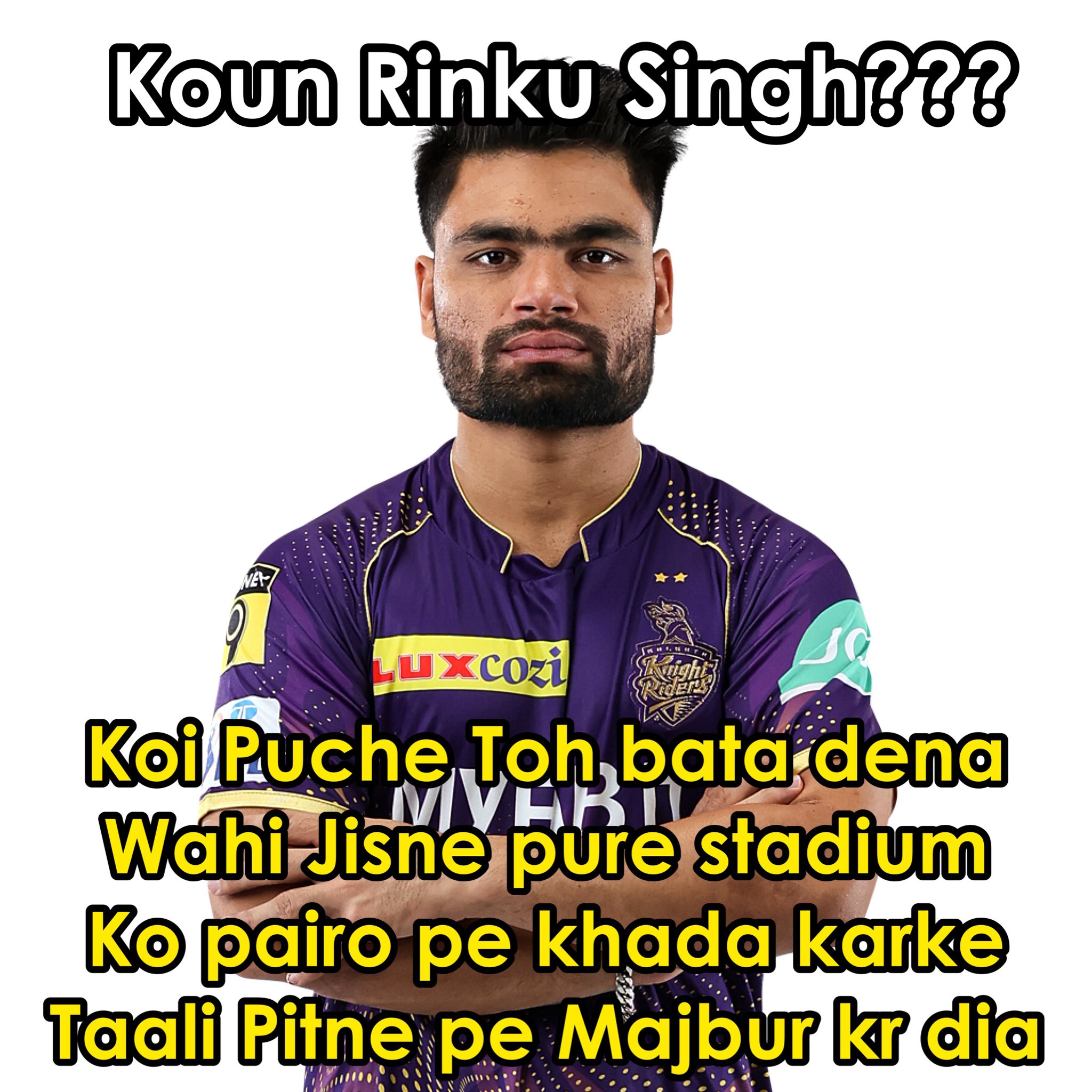 Permanent Indian Chad face for me now - Fans on Twitter draw hilarious  comparisons between Rinku Singh & popular meme