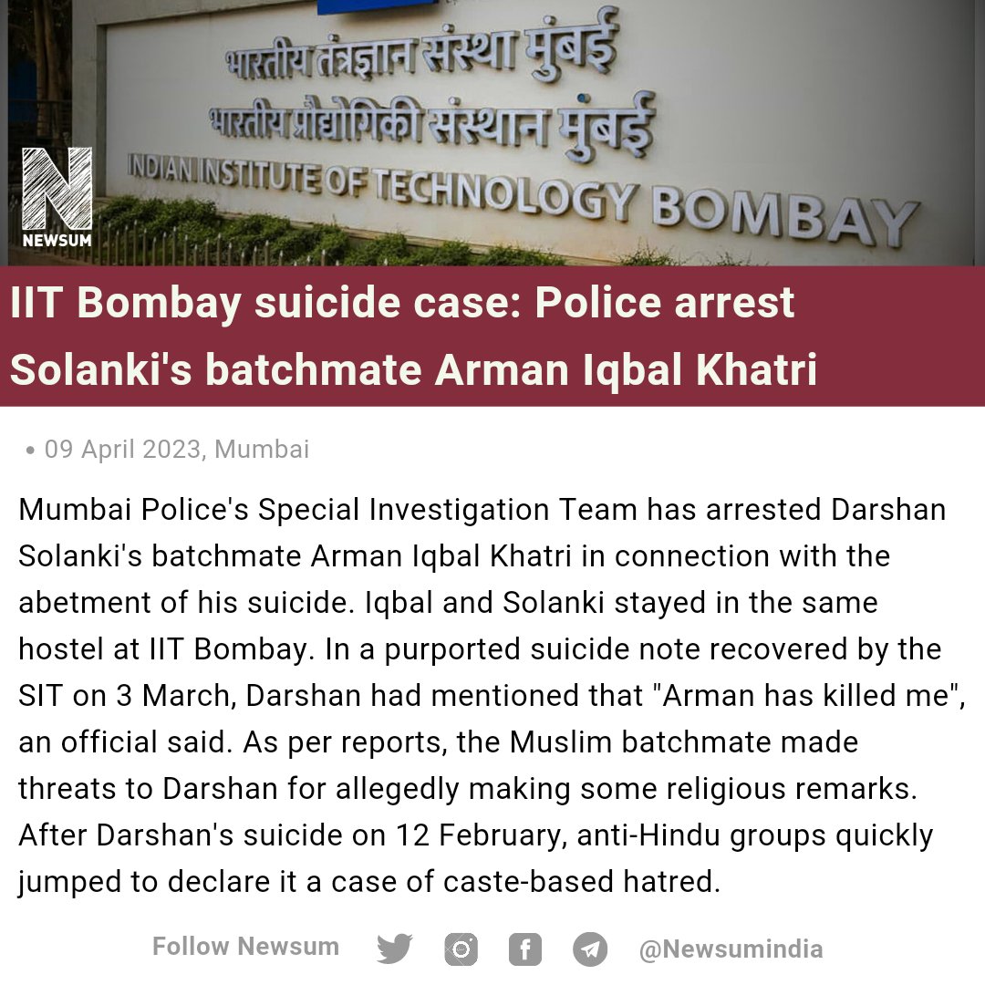 planH_In's tweet photo. As per reports, the Muslim batchmate made threats to Darshan for allegedly making some religious remarks. https://t.co/LyPbZvN0ot