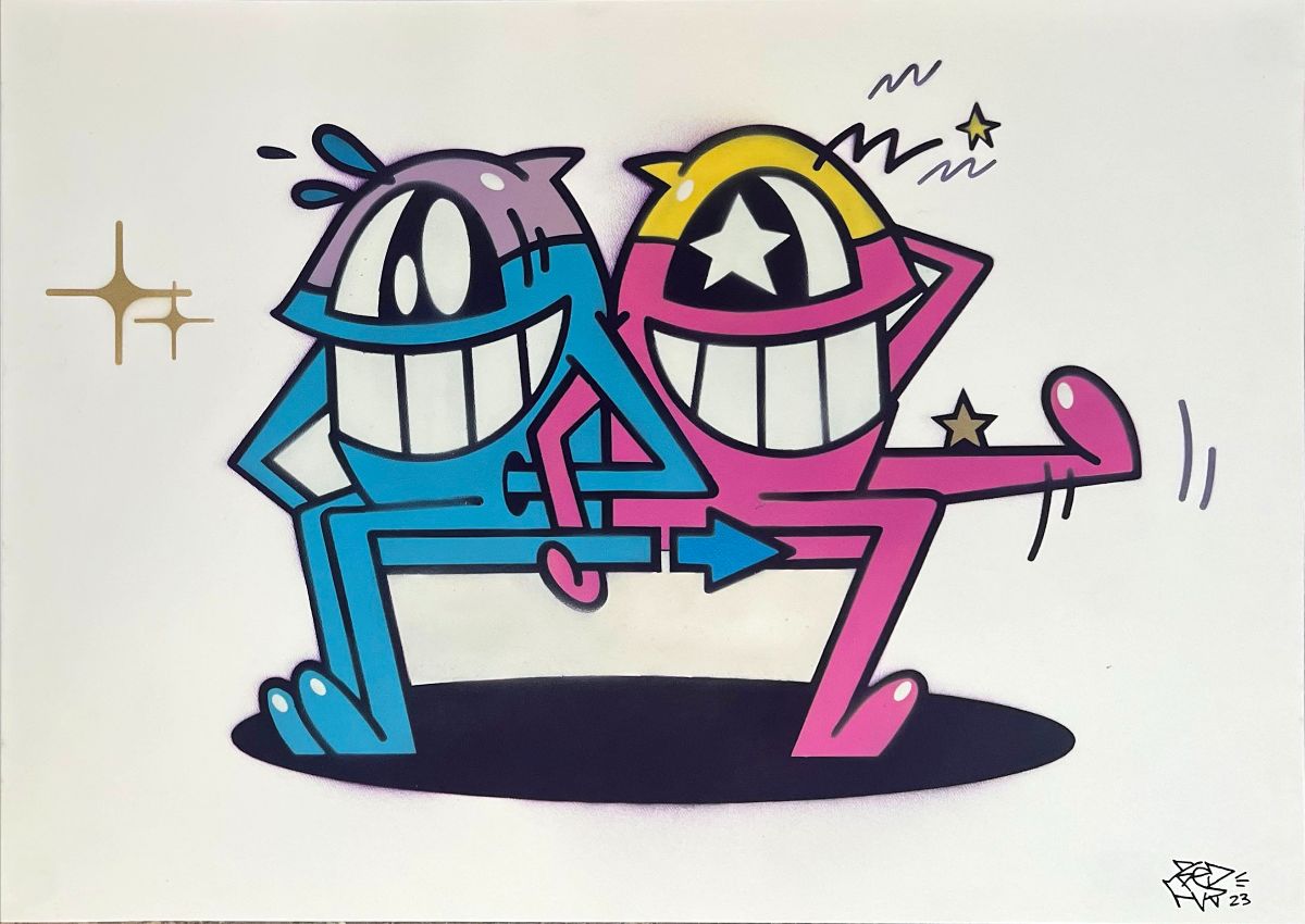 EL PEZ "FRIENDS" 1/1 ALL UNIQUE ORIGINALS ON PAPER RELEASE 13TH APRIL AT 5PM - eepurl.com/ioisgw