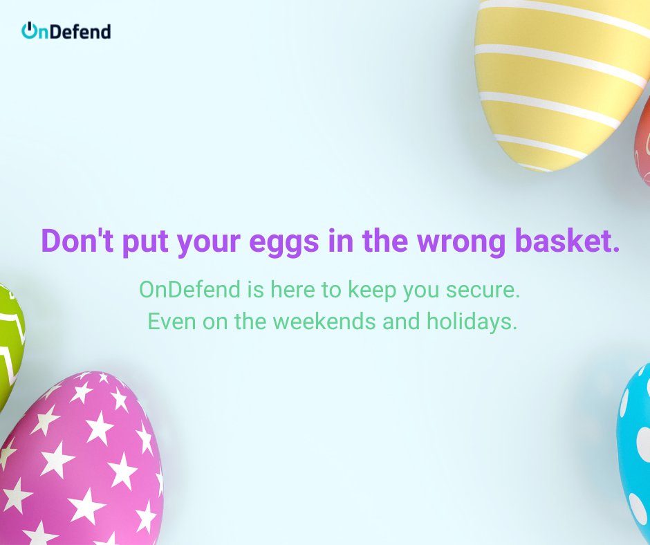 Happy Easter everyone! 🐰🥚🌸 

OnDefend.com

#cybersecurity #Easter #onlinesafety