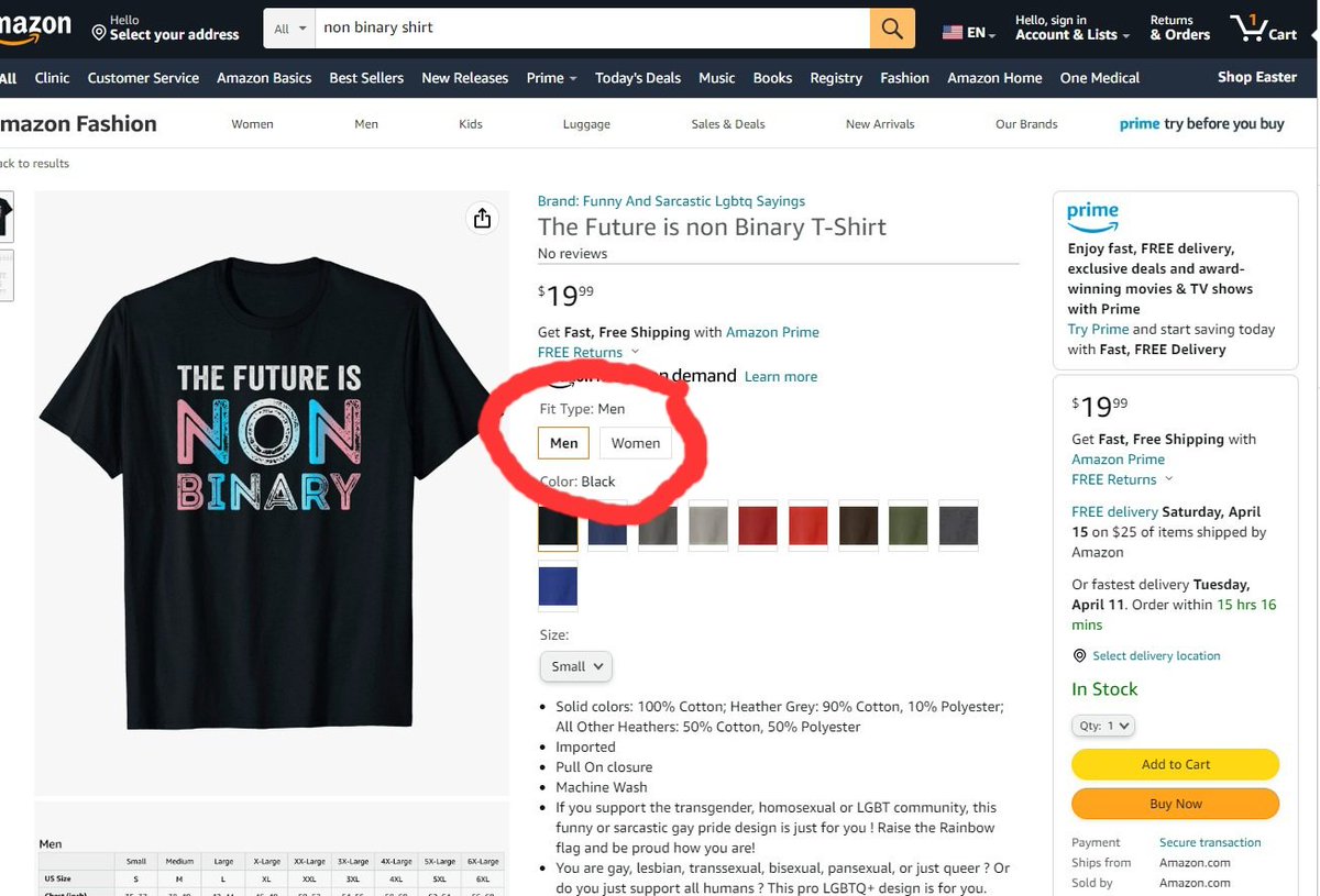 Even <a href="/amazon/">Amazon</a> trolls these poor little creatures by acknowledging that there are only two genders and those so called "other genders" are mental disorders.