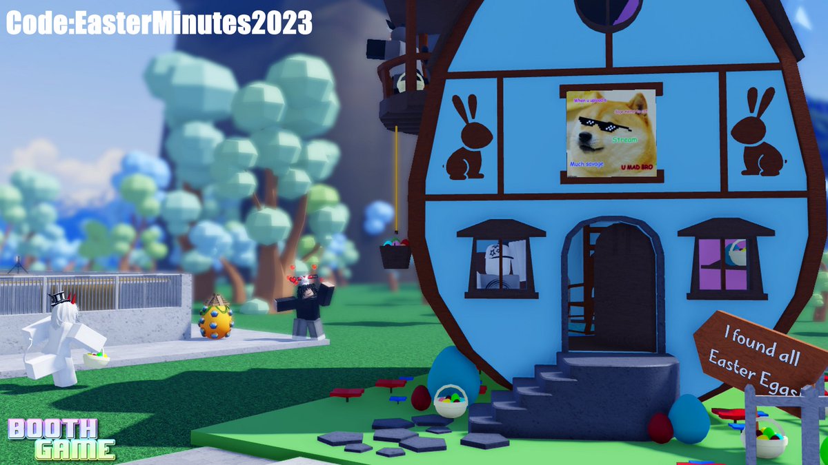 RobloxBoothGame's tweet image. 🐰The Easter Bunny is coming to Booth Game,🐰
go out and explore the Map to find the 17 hidden Easter Eggs!!
Unlock a unique Booth and claim the Badge!
roblox.com/games/83512484…
#Roblox #RobloxDev #BoothGame