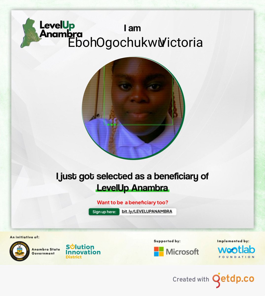 vickyogo1's tweet photo. #LevelUpAnambra #wootlabfoundation #SID #solutioninnovationdistrict.

Ensure to tag @solutioninnovationdistrict ,@wootlabfoundation and @microsoft. https://t.co/TJ6dTPh8aJ