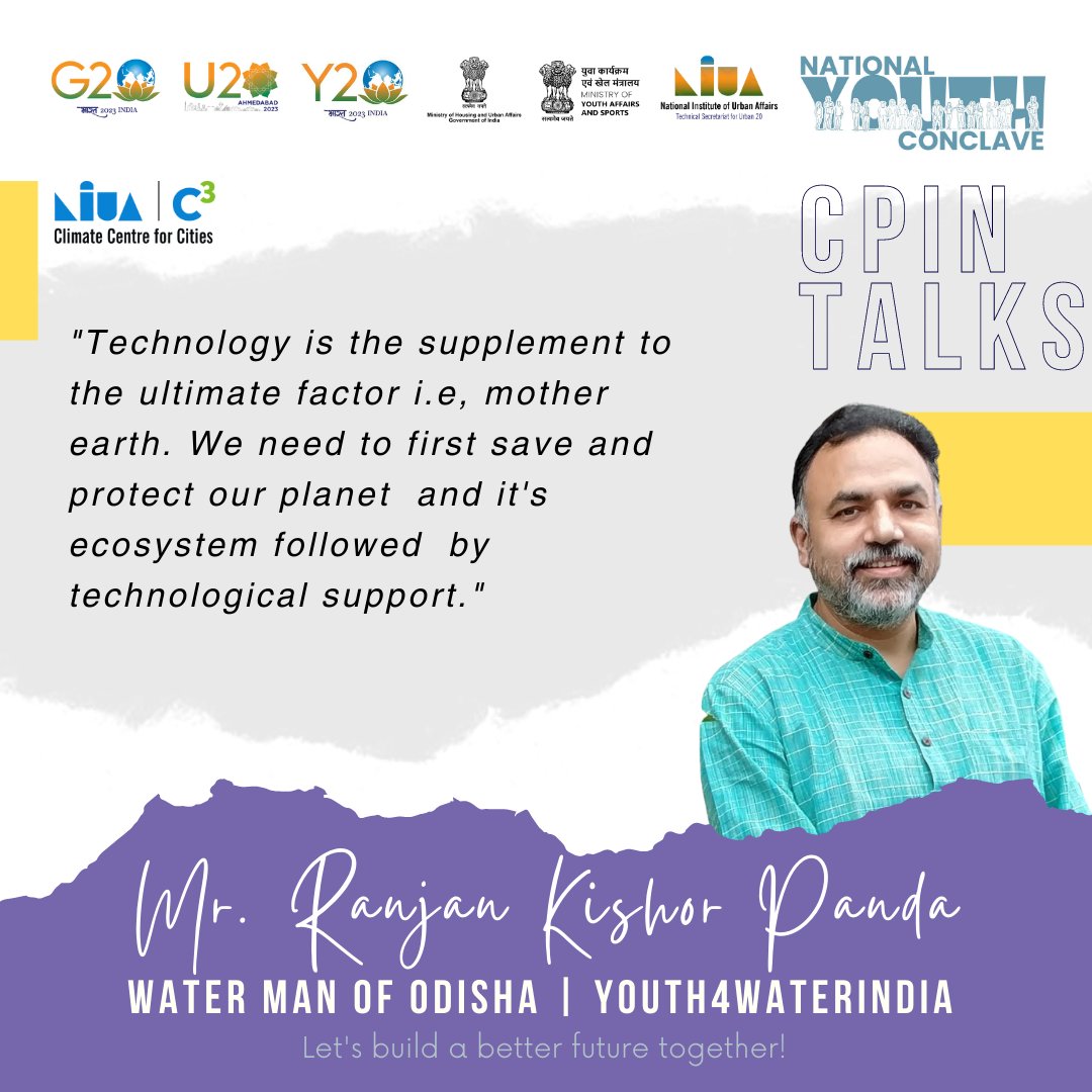 C3_NIUA's tweet photo. @ranjanpanda, aka Waterman, our change-maker has revived 560 #ponds in #rural areas
He brought forward #native approach to living by reinventing #local #ecosystems & aligning #human activities around that complement #natural #resources of our basic existence
#ClimateProIndia https://t.co/1snpzGx3S3