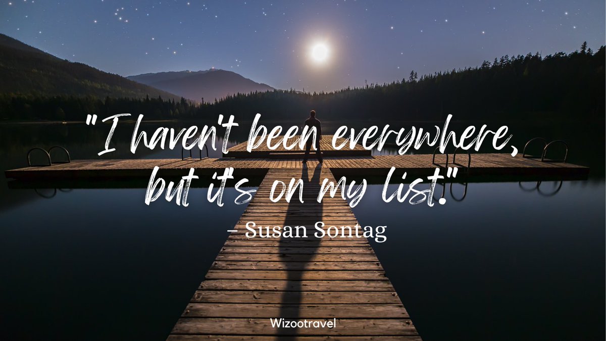 "I haven't been everywhere, but it's on my list." – Susan Sontag
- #TravelInspirationNow, #ExploreTheWorldToday , #FindYourAdventure
wizootravel.blogspot.com