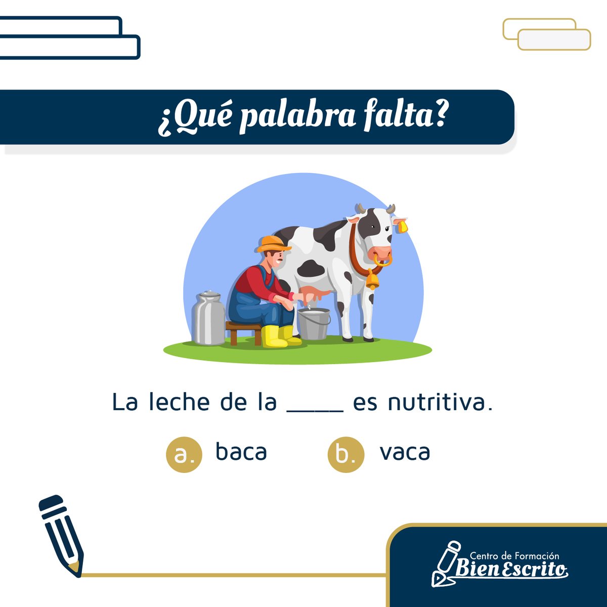 BienEscrito_'s tweet photo. 📝 ¿Qué palabra falta?

#BienEscrito #Ortografía #CentroDeFormaciónBienEscrito https://t.co/EdzQw9zkdX