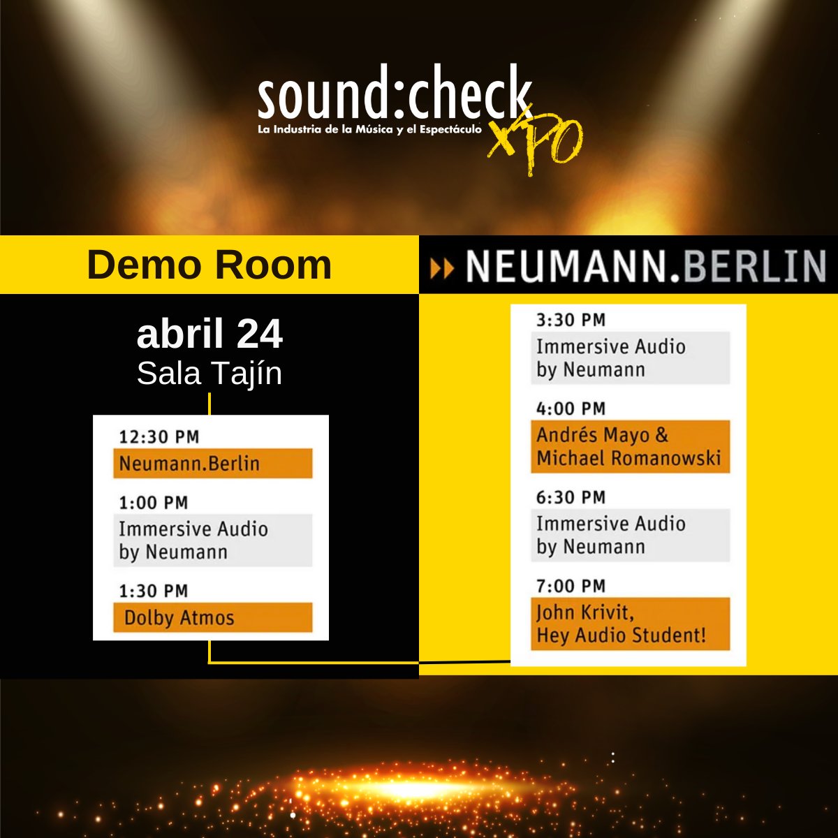 soundcheckXpo's tweet photo. Descubre lo que le depara el futuro a la producción de audio en el DEMO ROOM de NEUMANN. Da clic y conoce el itinerario completo: 🔗 https://t.co/6LHdbXpSZn
#SoundcheckXpo #MiNeumann #sonidoprofesiona https://t.co/BhgHHwqBlz