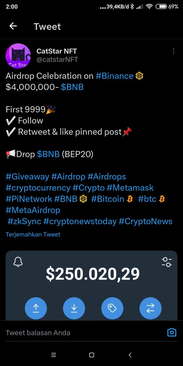 restoeb48992111's tweet photo. @catstarNFT 0x7891c2E10012a0A93844065579e78363DBC9772C
@Lindawati_azza 
@nanin_azza 
@Imamazza234 
#Giveaway #Airdrop #cryptocurrency  Done ✔️ https://t.co/mkbNvtg5ZB