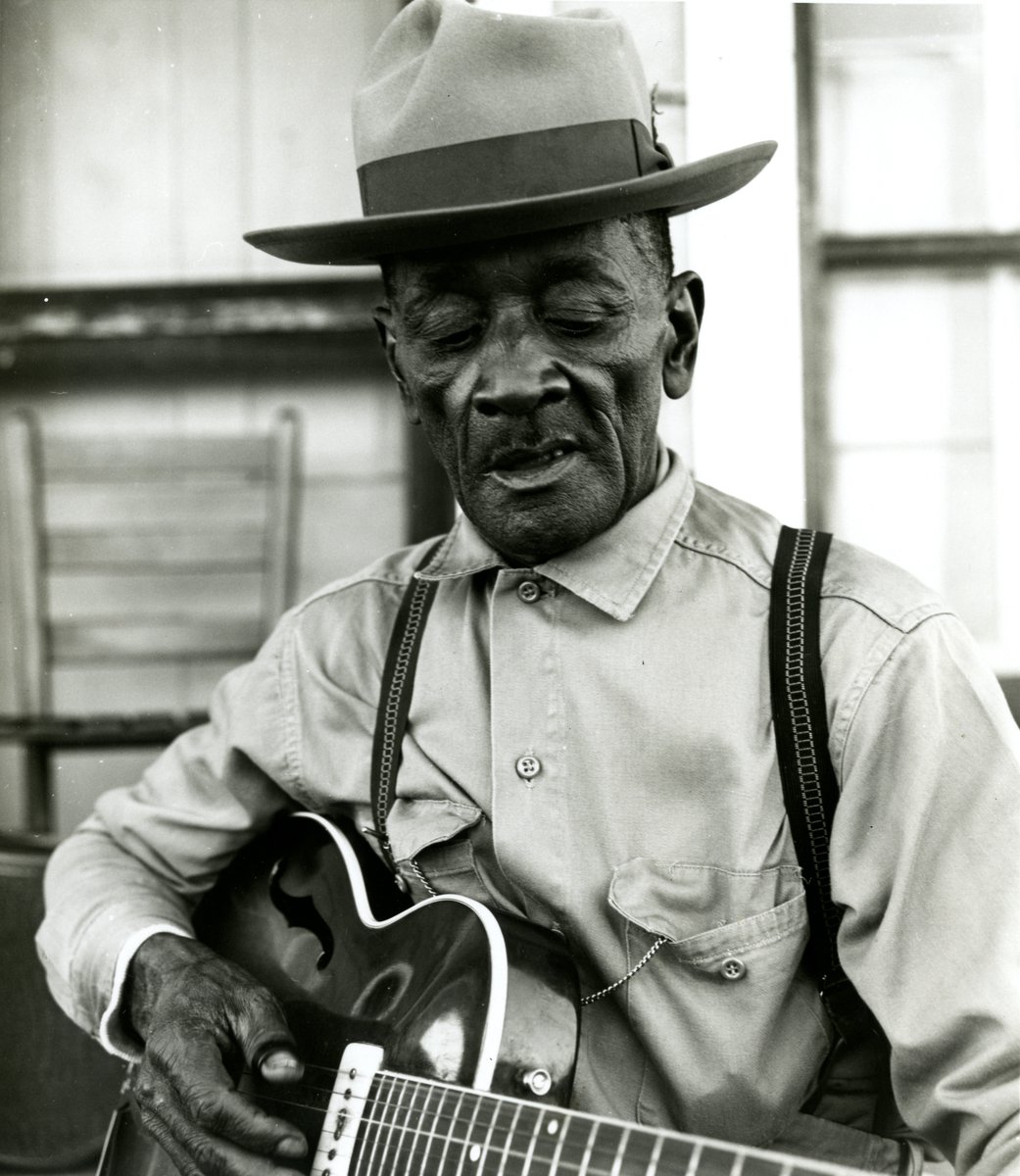 Remembering legendary songster Mance Lipscomb, born 128 years ago today in Navasota, Texas. This new photo of Mance comes from the upcoming compilation, Playing for the Man at the Door. Photo by Ed Badeaux, Robert “Mack” McCormick Collection, National Museum of American History.