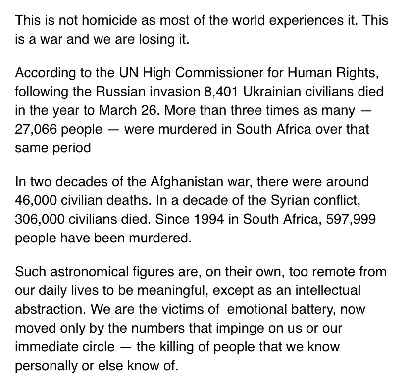 PhumlaniMMajozi's tweet photo. Since 1994 in South Africa, 597,999 people have been murdered, @TheJaundicedEye wrote in his @Politicsweb column this past week. 

I ask again, why is the ANC still in power? Why? https://t.co/dSHbdj5PRB