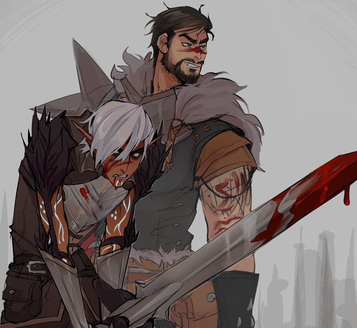 lunehowls's tweet image. blood //
painting i abandoned #DragonAge