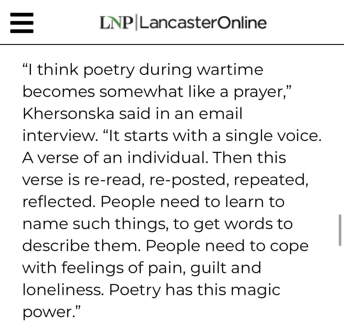 OlgaLivshin's tweet photo. Lyudmyla Khersonska in a gem of an article courtesy of an actual local paper, Mike Andrelczyk reporting. 💐 https://t.co/u67CIDS4us