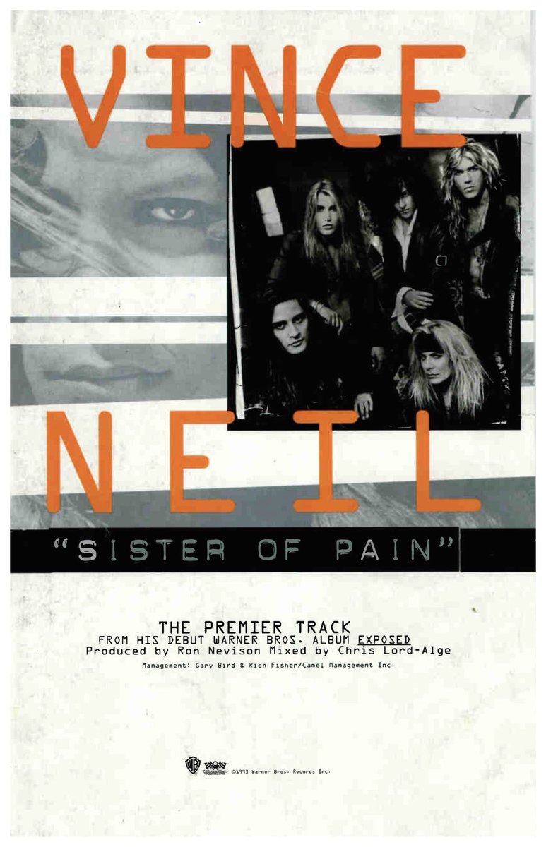 mitchlafon's tweet photo. #radio industry mag, The Hard Report, ran the following #ad in the April 9th 1993 issue

Taken from the album Exposed, it’s new Vince Neil single - Sister Of Pain!

The album includes everybody’s favorite RATT bassist, Robbie Crane, & Billy Idol axe slinger, Steve Stevens! 

And it was all nicely tied together by famed UFO producer, Ron Nevison