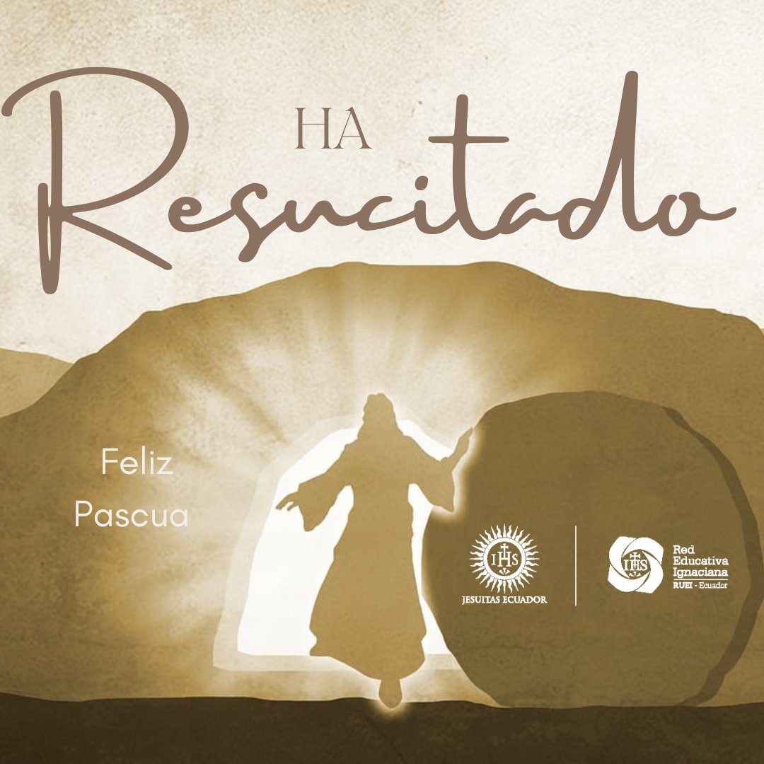 RueiEcuador's tweet photo. ¡Alégrese el cielo, goce la tierra, resuene el mar y cuanto en ellos existe!

¡Feliz Pascua! y con ella que cada uno de nosotros resucitemos a nuestros hermanos y hermanas, sobre todo si son víctimas de vulneración.
Porque @SomosJesuitas, @JesuitasEcuador https://t.co/ZKTXzAdyz3