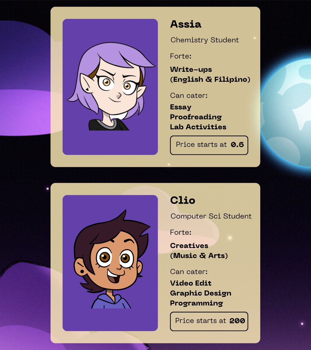 craftedbyA_C's tweet photo. Going through a dark path because of your heavy workload? Get ready to be bewitched with Assia and Clio’s help with your acad responsibilities as we work on our magic of finishing your task 🪄💫 https://t.co/vZ2emdxKtm