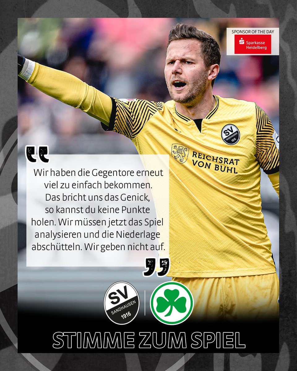 SV_Sandhausen's tweet photo. "Wir geben nicht auf" - unsere Stimmen zum Spiel 🗣️➡️ https://t.co/NYMD6U0PeQ
#SVSSGF #SVS1916 #WirEchtAnders 📸 SVS/foto2press https://t.co/x4A17OpCcT