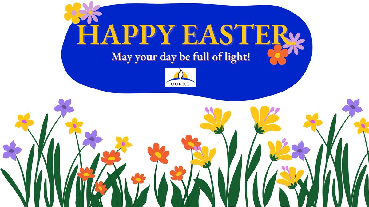 UURISE's tweet photo. Happy Easter! To all who celebrate, may you join together in community and have a happy Easter. UURISE wishes you a new season of hope and light! https://t.co/PoUBX0tLHC