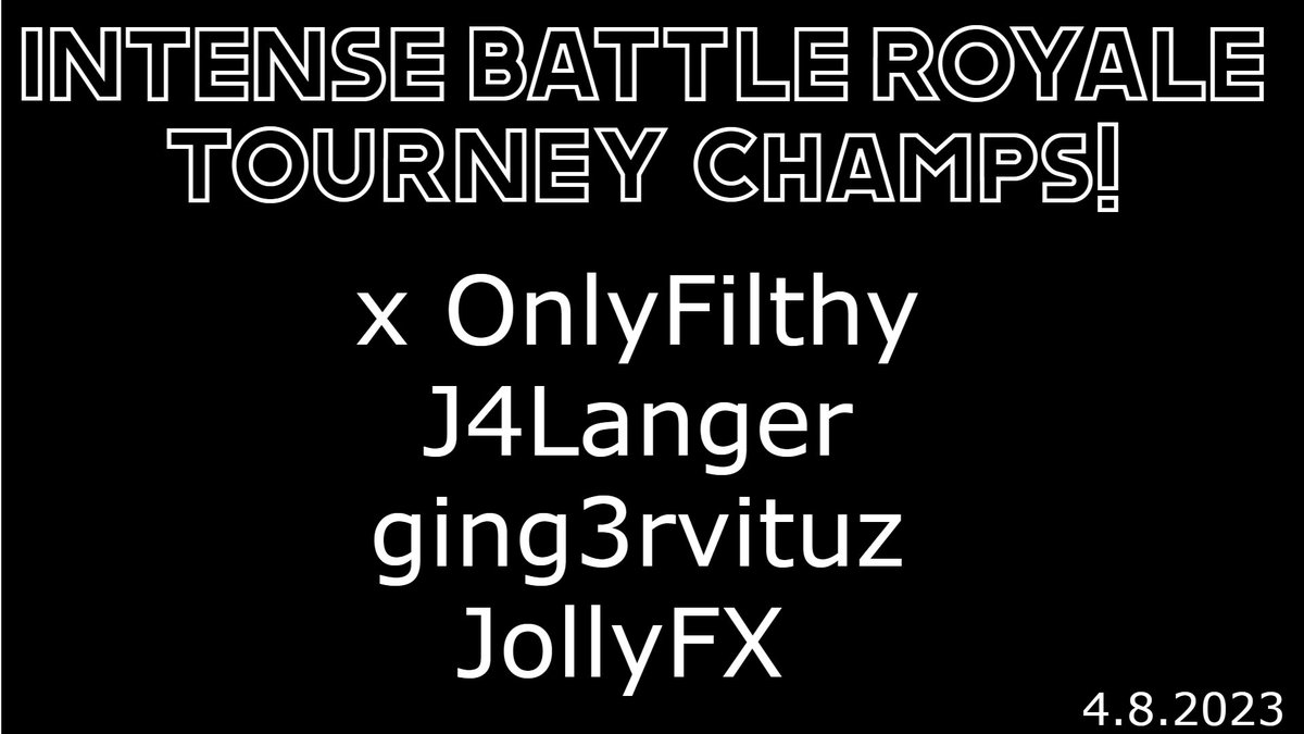 Congratulations @x_OnlyFilthy @J4Langer <a href="/ging3rvituz/">NSC_Ging3rvituz</a> <a href="/JollyFX/">Chris ™️</a> !!! It was an amazing tournament! Thanks to everyone who participated, chatted, lurked, followed, subbed and bitty-bopped. We'll be having another IBR Tourney soon so be on the lookout! #PUBG