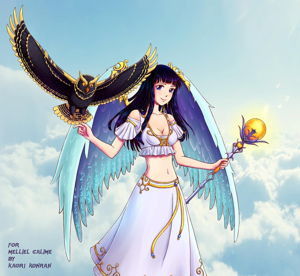 KaoriKonran's tweet photo. Unfortunately, I don't have Easter illustrations. =( But I found a cute angel girl with her pet - eagle owl, drawn back in 2017 for a fan of the "Legend of the Vampire" game.
.
🌸I wish you all a good end to this day!🌸 https://t.co/B0P4owrSjT