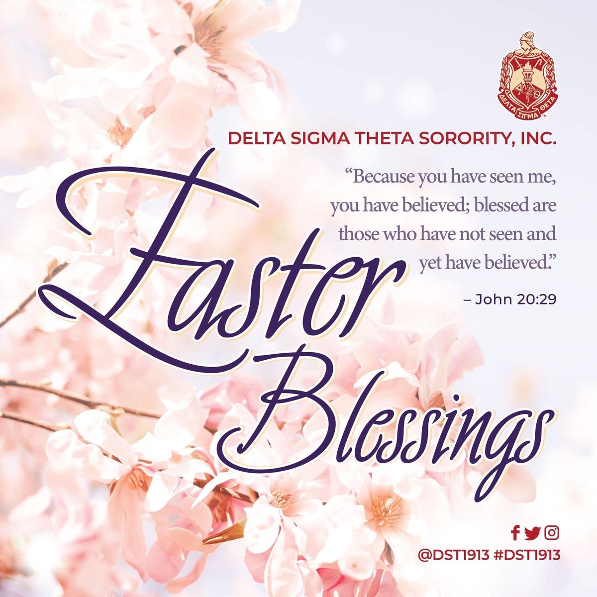 Wishing you a blessed and joyous Easter Sunday from Delta Sigma Theta Sorority, Incorporated! 

#DST1913