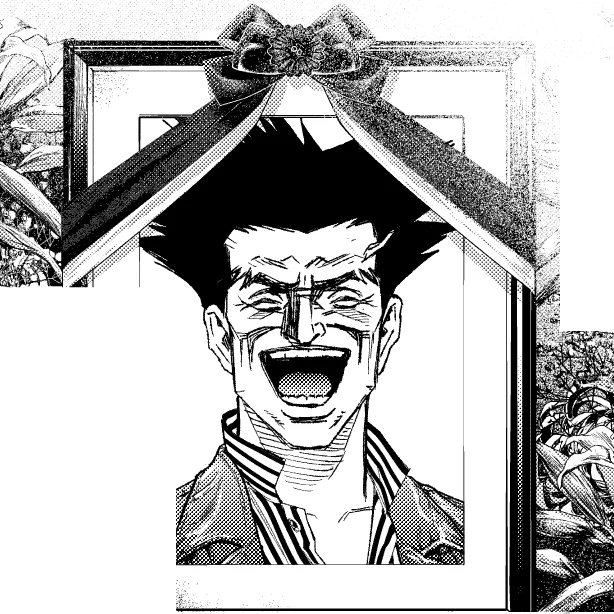 忌部の遺影。お前こんな顔絶対しないだろってかんじで気に入ってます。 