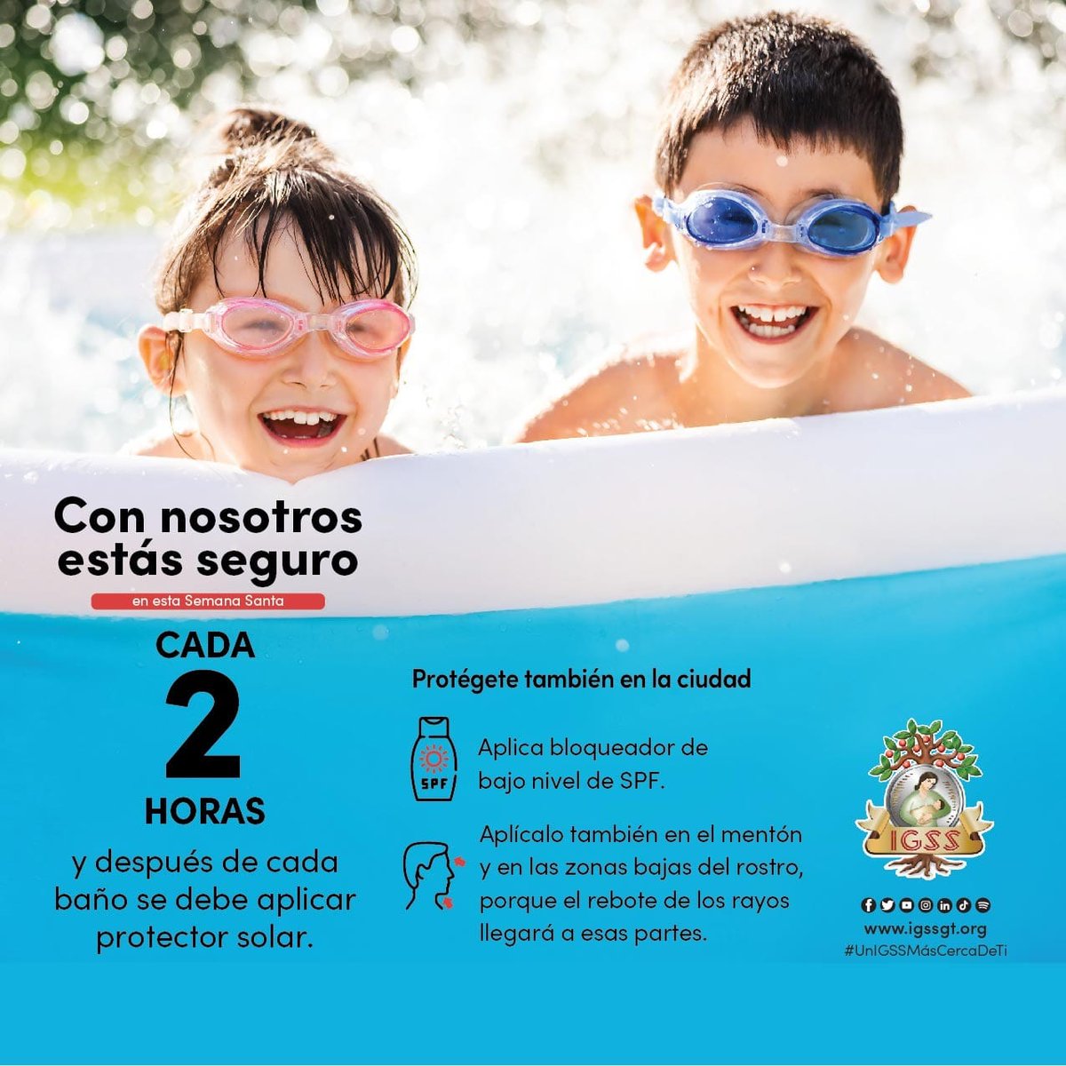 IGSS_gt's tweet photo. Para disfrutar al máximo esta #SemanaSanta2023, el #IGSS te brinda consejos para que protejas tu piel. 🌞⛱️👦👧
Para más información, visita ►https://t.co/M8o0woH797
#UnIGSSmásCercaDeTi
#PrevenciónIGSS #ssi23 https://t.co/XHv1ZFqCxo