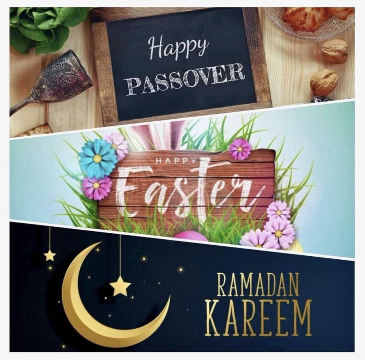 ZoubeidiManal's tweet photo. Happy Easter, Passover, and Ramadan!!The occurrence of all 3 holidays around the same time this year is a rare and wonderful coincidence. It’s an opportunity for people of different faiths to come together and celebrate their shared values of hope, renewal, and compassion. https://t.co/5jCjjg5DCA