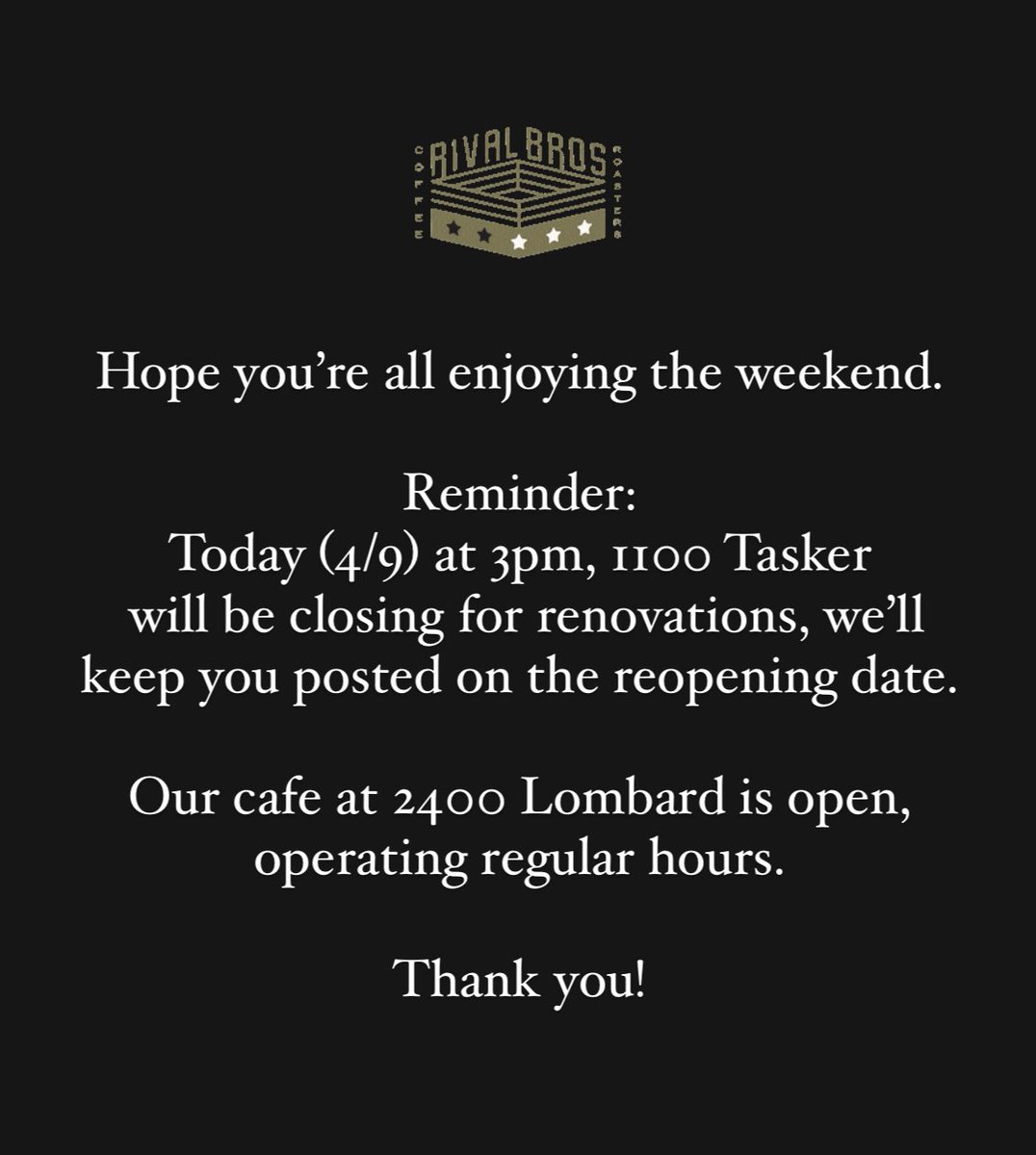 Rival Bros Coffee (@rivalbroscoffee) on Twitter photo 