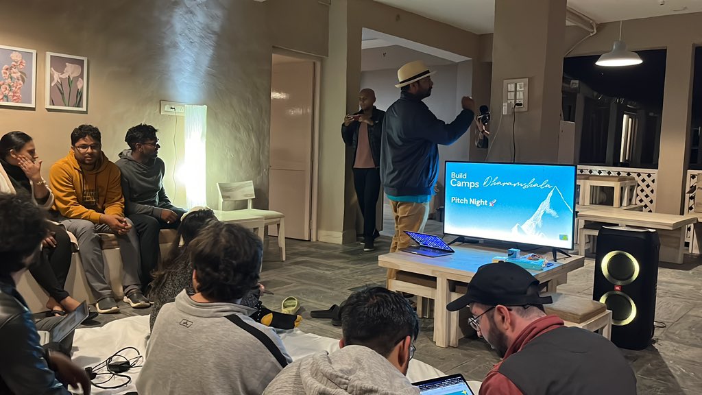 Pitch night about to get underway at <a href="/buildbystl/">BuildHQ</a> Dharamshala.