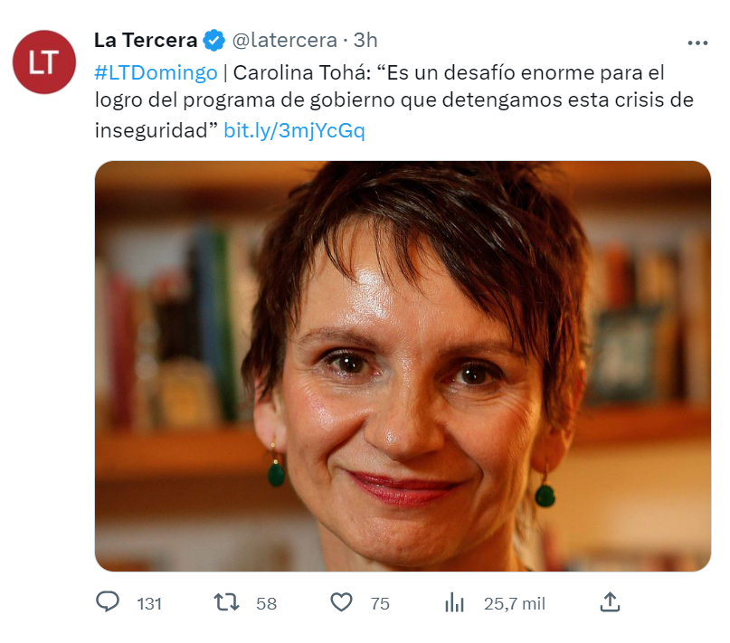 sergiou01329861's tweet photo. Complete la oración:
Carolina Tohá: "Es un desafío enorme para el logro del programa de gobierno que fue ampliamente rechazado el 4.S.2022, que detengamos esta crisis de inseguridad. Le enviaremos una dura carta a la ministra encargada de la seguridad". https://t.co/dEaMRL9H2M