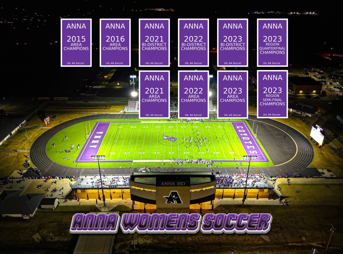 Congratulations to our @ahsladycoyotes Soccer for their accomplishments this season. Another banner year for <a href="/AnnaHighSchool/">Anna High School</a> programs. Won both the Region Quarterfinals and Region Semifinal Championships and to compete in the Region Finals

Proud of your accomplishments
#CU
