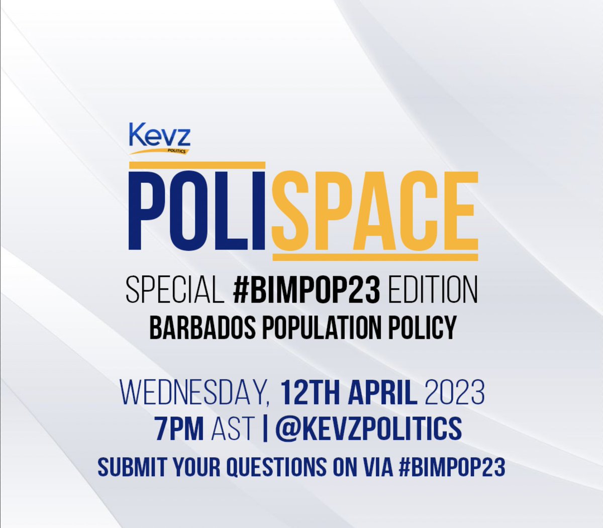 KevzPolitics's tweet photo. #PoliSpace: We are hosting a special edition of Polispace on Wednesday at 7PM on the drafted Barbados Population Policy - which tackles topics such as managed migration & population distribution
Submit your questions now by using the hashtag #BIMPop23
Take a look at the policy here: https://t.co/ND29dafDx3