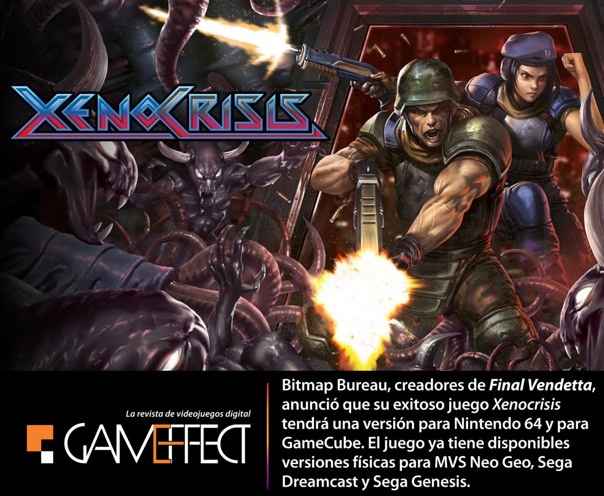 GameEffectMx's tweet photo. El videjuego XenoCrisis, el cual tuvo su lanzamiento en el 2019 para las consolas de octava generación, tendrá su lanzamiento para Gamecube y Nintendo 64.
Y tú: ¿ Esperabas otro título para estas consolas?
#Nintendo64
#Gamecube
#Nintendo
#Gameffect https://t.co/gZIj7If3G6