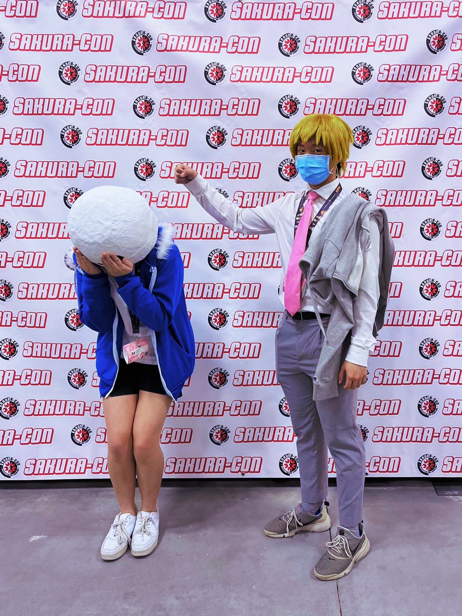 squashedberriz's tweet image. My partner and I as Sans and Reigen at #SakuraCon #Sakuracon2023