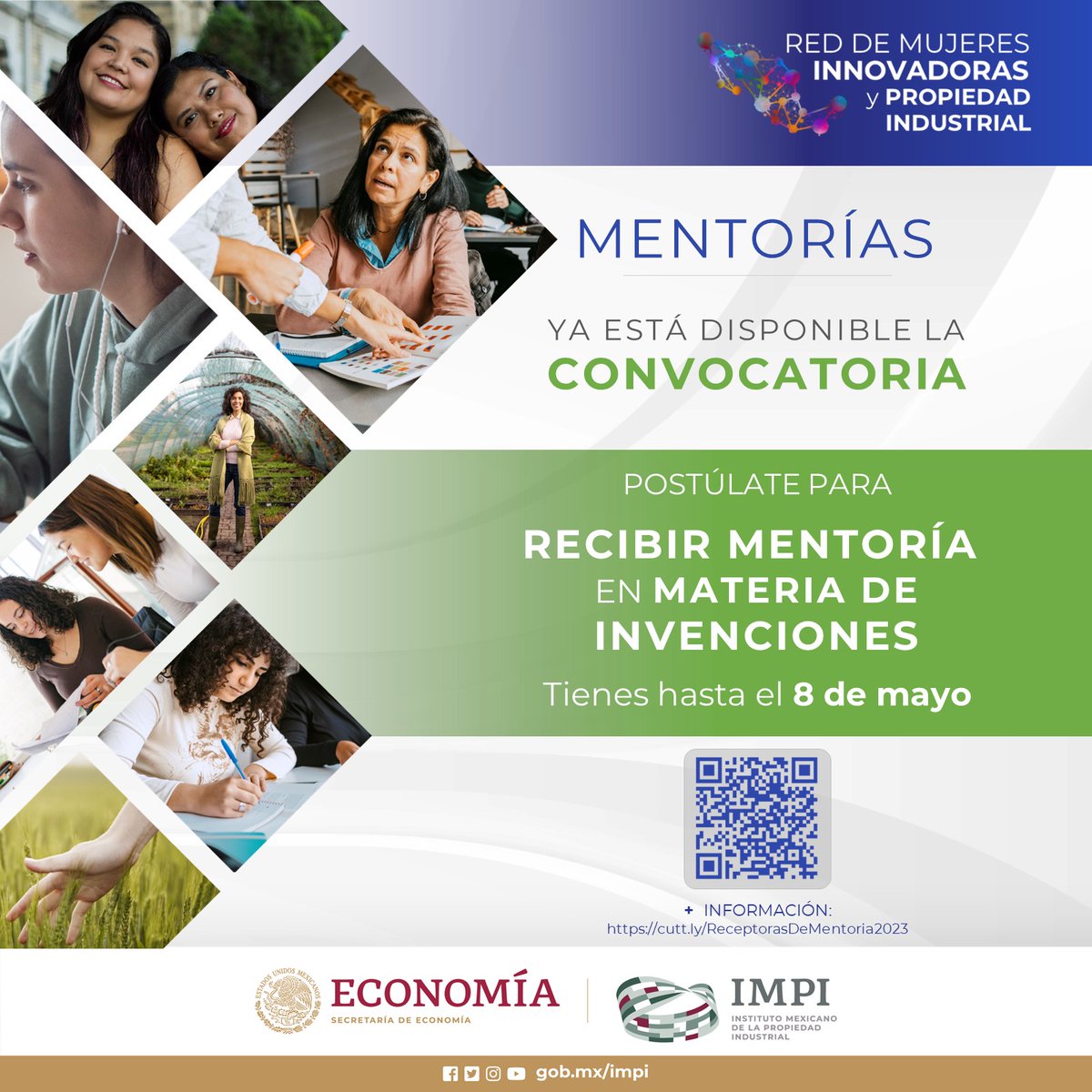 IMPI_Mexico's tweet photo. 👩‍💻¿Eres una mujer innovadora y necesitas acompañamiento personalizado para hacer un trámite de invención? Aplica para recibir mentoría de la Red de Mujeres Innovadoras y Propiedad Industrial. Consulta la convocatoria aquí 👉 https://t.co/ysxfUJRIJn https://t.co/p3VjvMTfj1