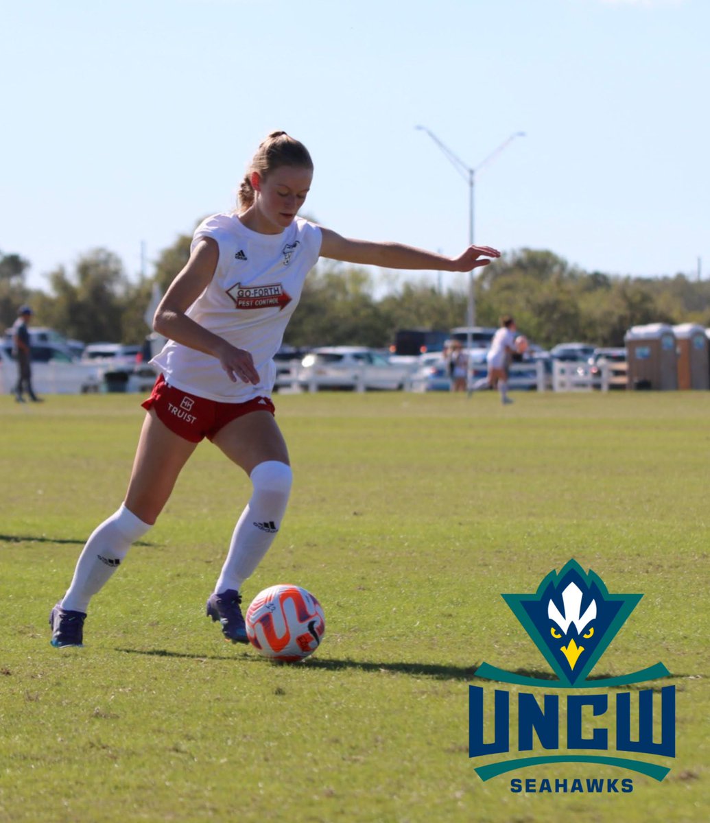 ava_vaughan16's tweet photo. I am extremely excited to announce my verbal commitment to play soccer at UNCW! I would like to thank my family for the sacrifices they have made, and my coaches and teammates for helping me along the way. GO SEAHAWKS!! #HawkYeah @UNCWSoccer https://t.co/MsUHcEc8j2