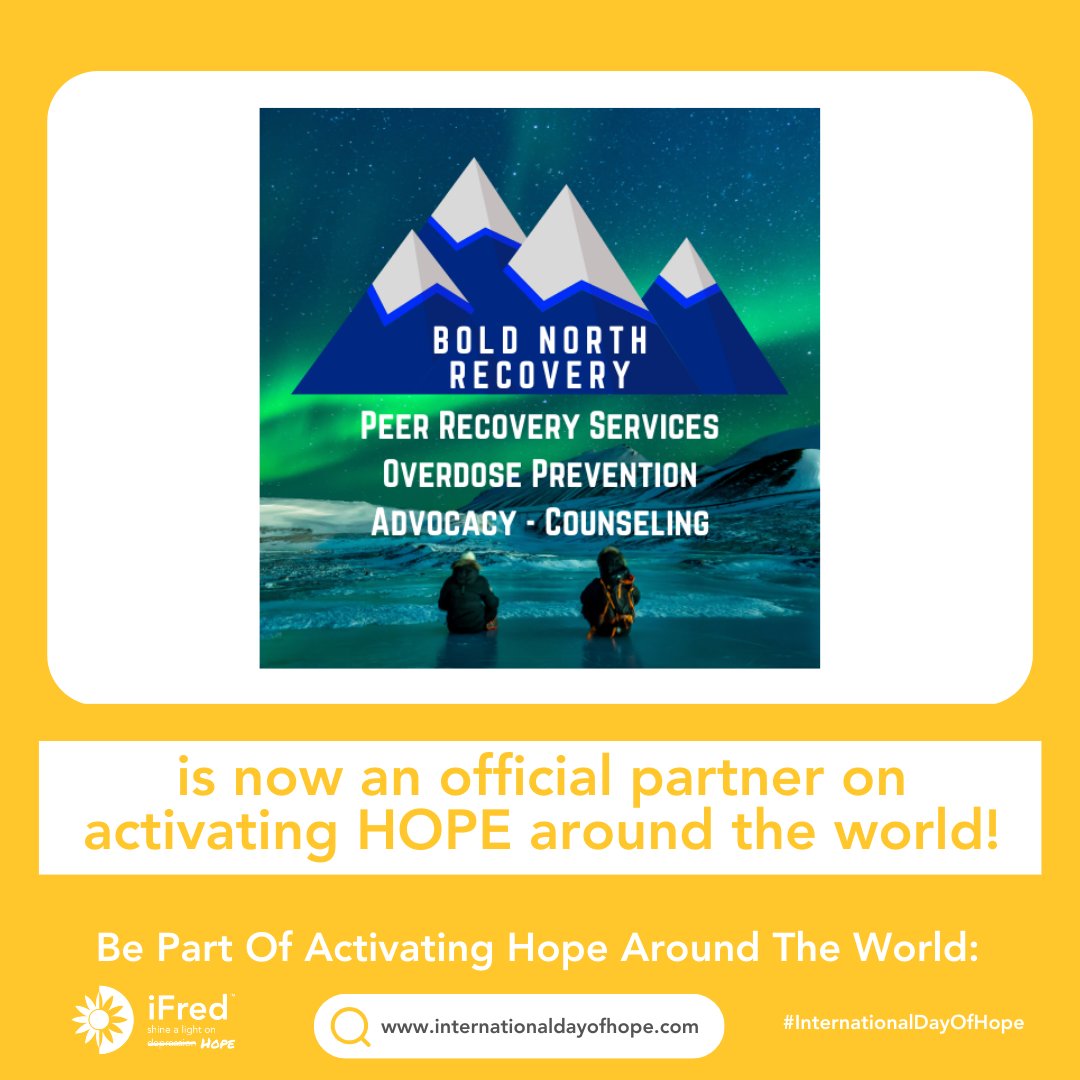 iFredorg's tweet photo. We are excited to announce that @BoldRecovery has joined our International Day of Hope activation.
Want to join the efforts? Sign-up your organization today at https://t.co/4nZfOnQU8g
#InternationalDayOfHope #ActivateHope #SHINEHope #GrowHope #SpreadHope #Hope https://t.co/g1NaegHRAN