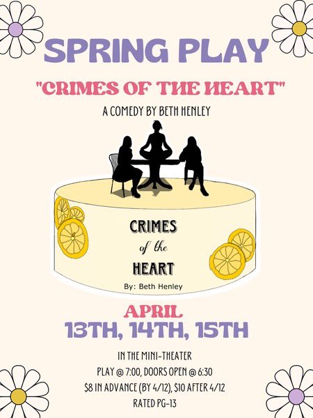 Troupe4740's tweet photo. Here is what’s happening with the troupe this week!!

Come out to see Crimes of the Heart this Thurs., Fri., and Sat.!! We’d love to see you there!! 🩷🌼 https://t.co/wggoxCBH4U