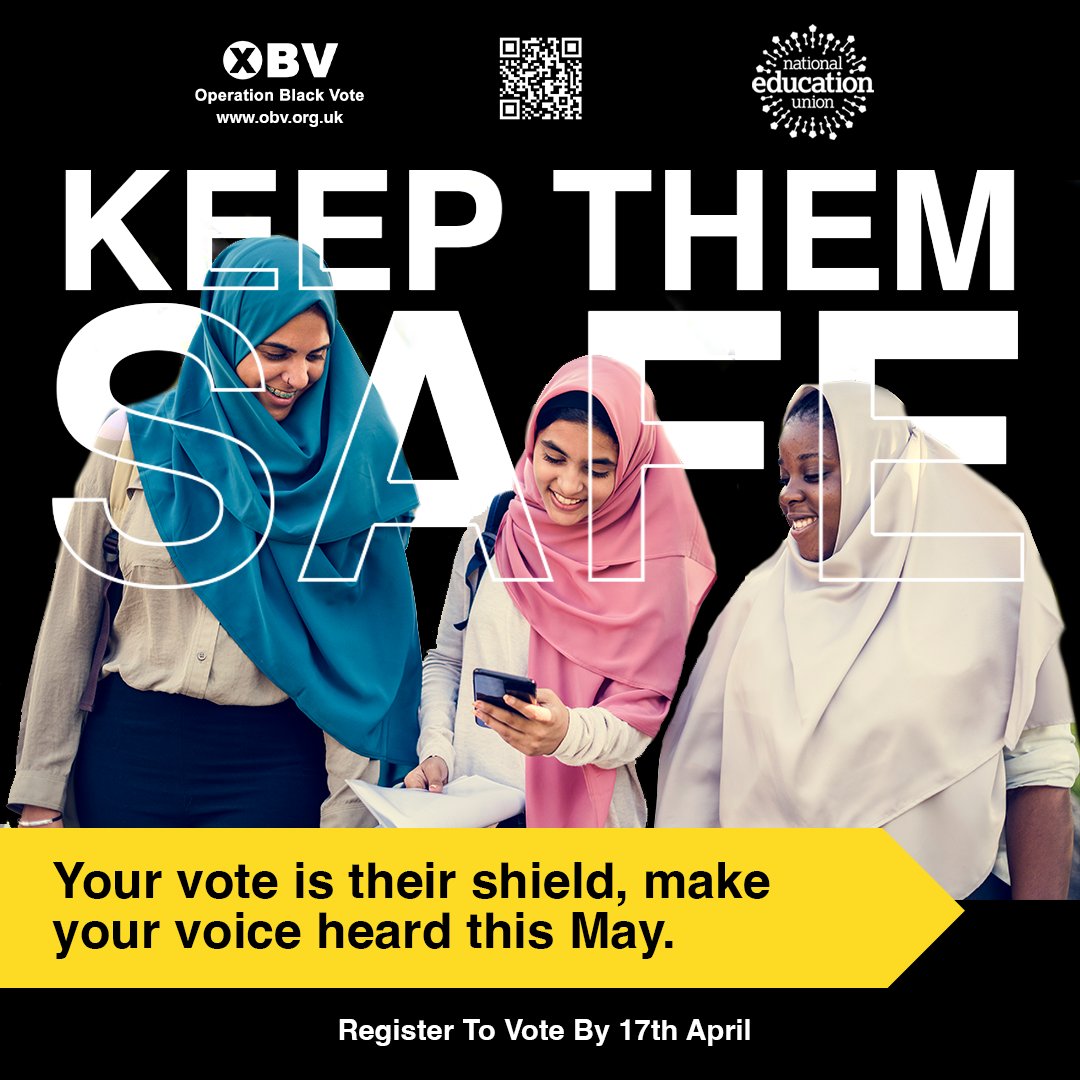 OpBlackVote's tweet photo. Your vote decides how we are policed and cared for.
Without your voice, change wonโt come.
Protect your community and register to vote.
Visit https://t.co/FincU0WtZJ or scan the QR code.
#blackvotesmatter #operationblackvote #localelections23 #repyourends @NEUnion https://t.co/r97qIJw8SG