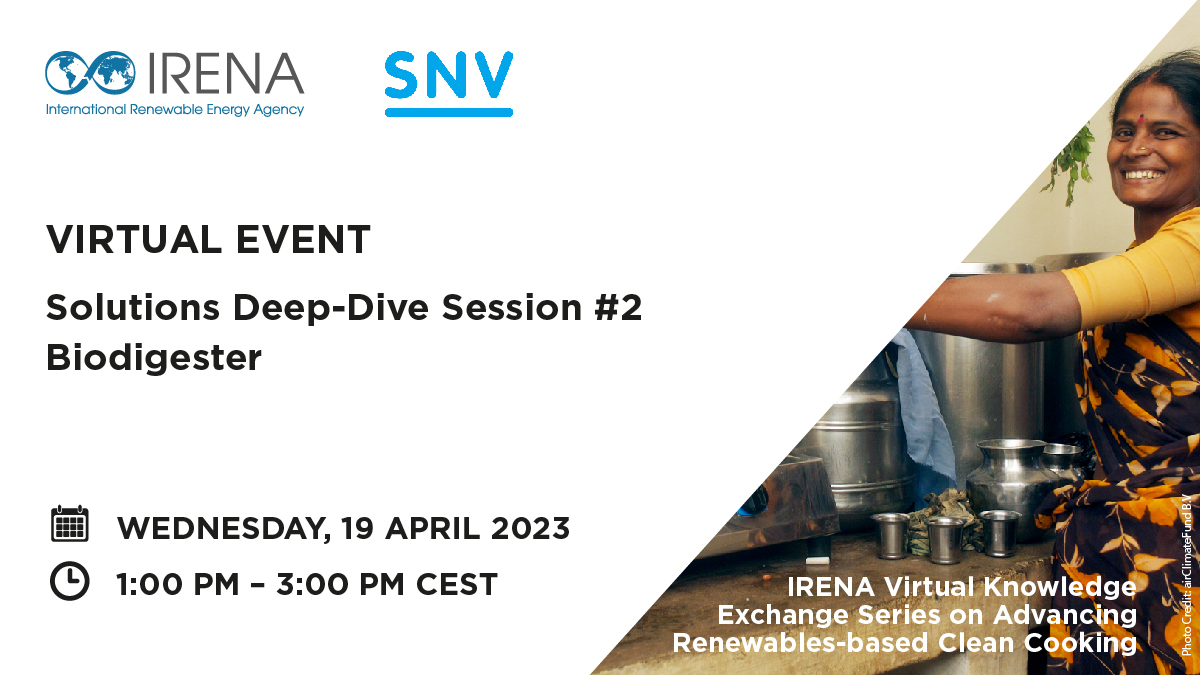 🗓️The 2nd solutions deep-dive of <a href="/IRENA/">IRENA</a> clean cooking series will focus on #biodigesters &amp; will be hosted w/ <a href="/SNVworld/">SNV - find us on Bluesky as snv.org</a>!

Join experts to discuss current status, lessons learned &amp; measures to scale up adoption for clean cooking &amp; co-benefits.

Register👉bit.ly/3lvbbon