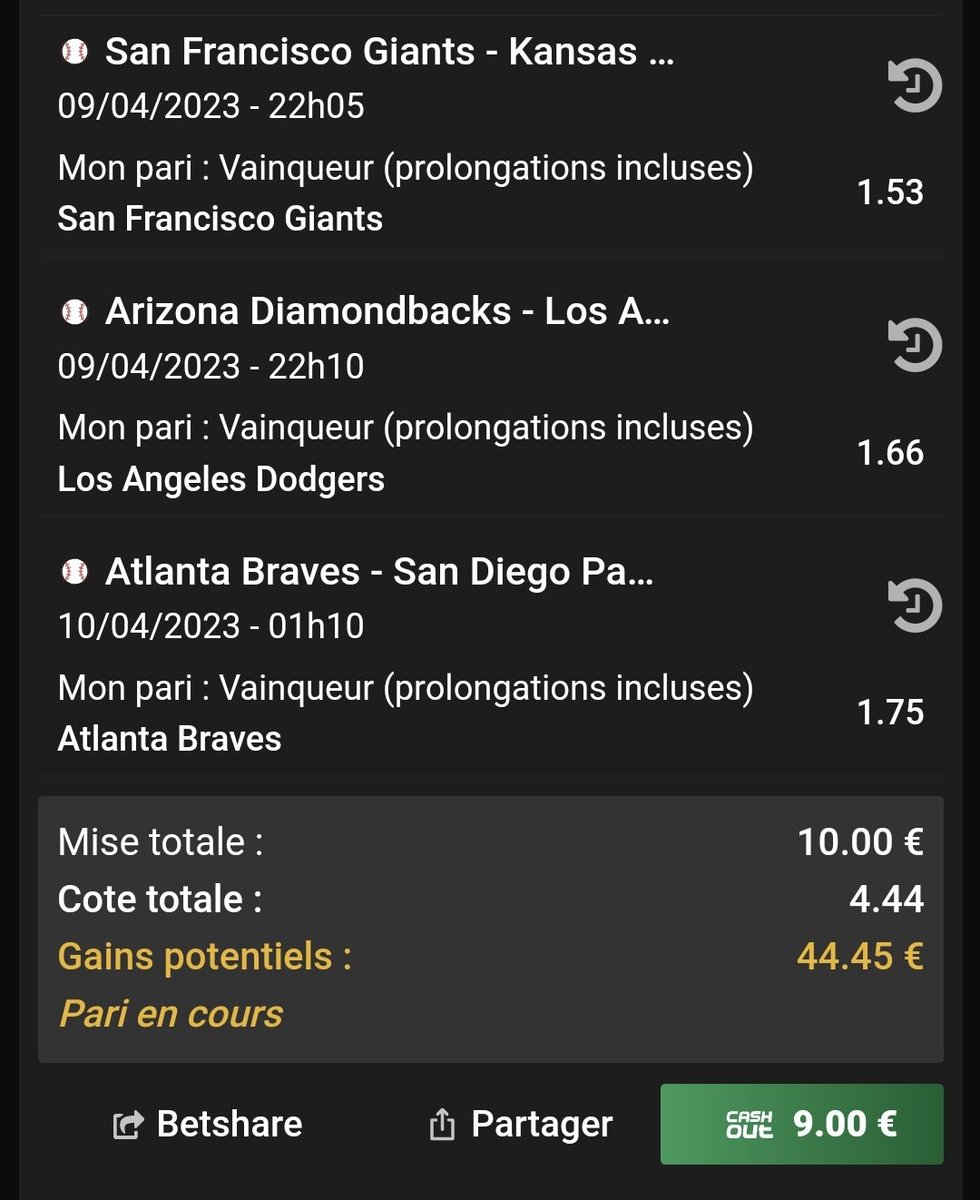 JDEMPIREOFF's tweet photo. #ONEMONTHWITHDPZ

⚾ Mets OT x Yankees OT (2,51)

⚾ Red Sox OT x White Sox OT (3,27)
⚾ Giants OT x Dodgers OT x Mets OT (4,44)

📥 Bankroll: 50€
📤 Bankroll après mise: 20€

3x10€ a gagner parmis les retweets si on fais le perfect 🙈!

RT &amp; ❤ pour la remontada! #TeamParieur https://t.co/WwIFvIZzEo