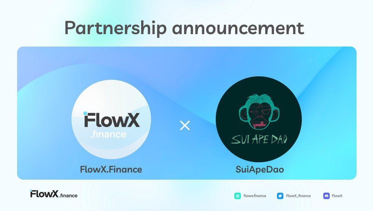 ape_investors's tweet photo. 🤝SuiApeDAO announce a new partnership with FlowX 

@FlowX_finance is AMM decentralized exchange on Sui network.

Continuing to build in the Sui💧 ecosystem together! https://t.co/95qKfTG9EA