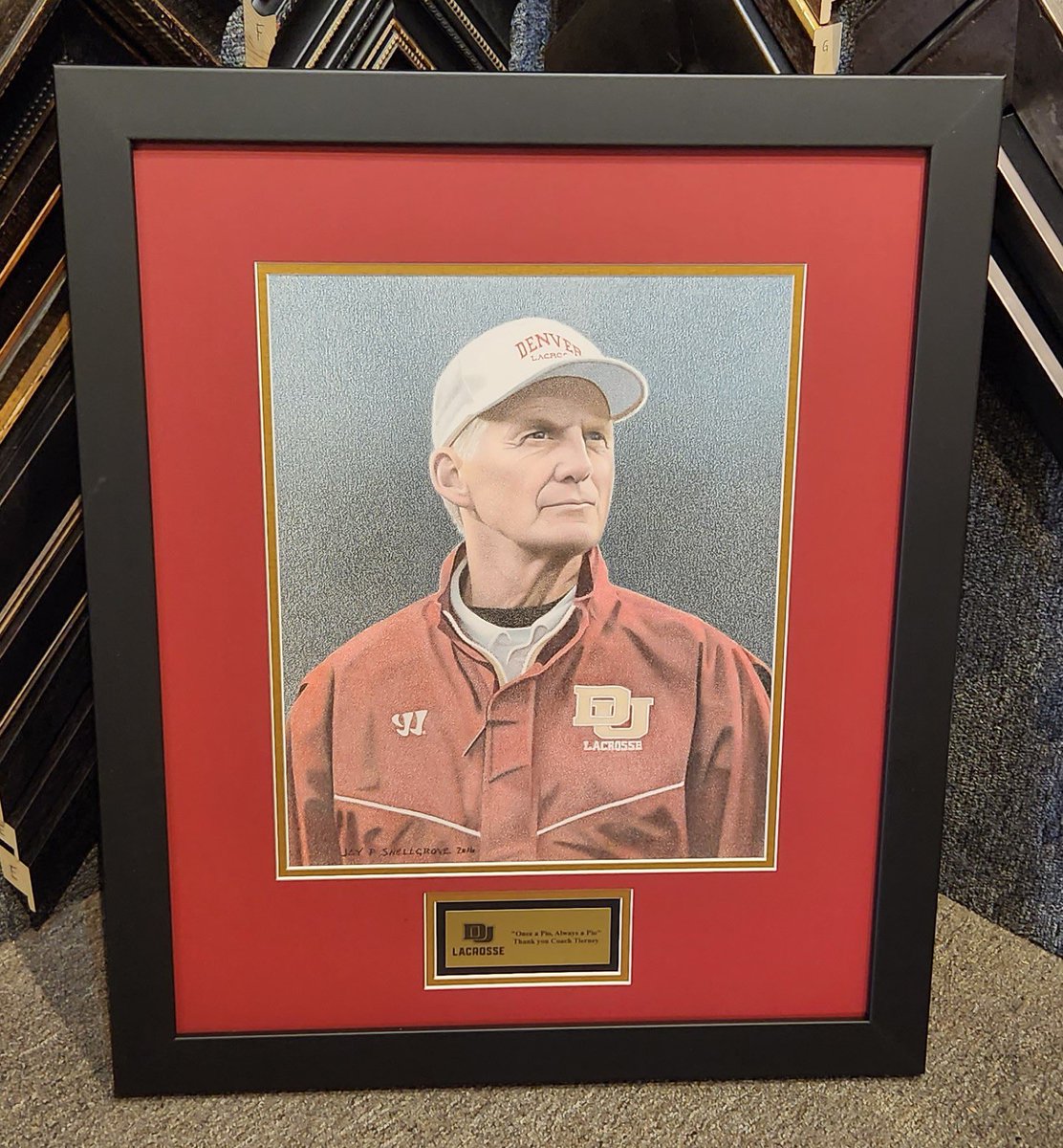 Congratulations DU Lacrosse Head Coach! We were honored to frame this for Artist Jay Snellgrove as he presented his original drawing to Coach Tierney for #BillTierneyDay

#GOPIOS #Lacrosse #LAX #UniversityofDenver 
@DUCoachTierney
@DU_MLAX
@TylerMaun
@coach_mtbrown
@TruVueGlazing