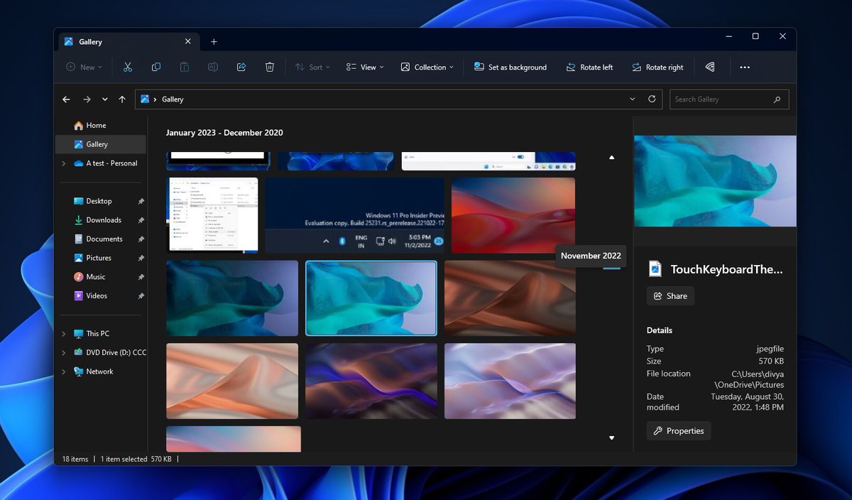 WindowsLatest's tweet photo. This is Windows 11’s new File Explorer with redesigned Home, Microsoft 365 integration and a new Gallery view https://t.co/abeB5iTTul #Windows11 https://t.co/Oa9Ob2npSP