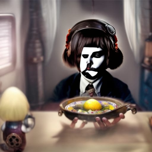 _MrBickle's tweet photo. "Lost innocence to a hairy and slippery potato. A masterpiece by Willy Wonka and his son raltiness-schomker and fingerpaint - made with @NightCafeStudio 

https://t.co/zq97mB1ieN

#aiart #nightcafe #digitalart https://t.co/zq97mB1ieN https://t.co/ElCTtGucOS